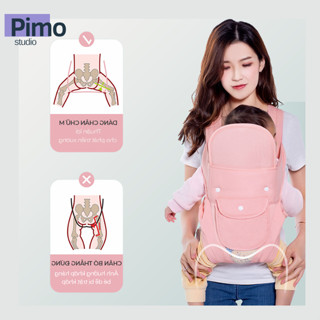 Địu Em Bé Chống Gù Nhiều Tư Thế Cho Bé Từ 0 Đến 36 Tháng Tuổi Có Đệm Đầu Thoáng Khí Siêu Nhẹ