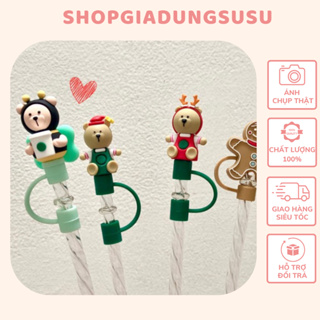 Nắp ống hút silicon 3D hoạt hình dễ thương, straw topper nắp đậy ống hút chống bụi 8mm 10mm- shopgiadung.susu