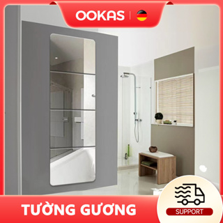 OOKAS Gương toàn thân dán tường gương dán tường dán tường chống vỡ soi toàn thân, dán tủ quần áo, hình vuông