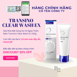 Sữa rửa mặt Transino Clear Wash EX làm sạch sâu, phù hợp với da nhạy cảm