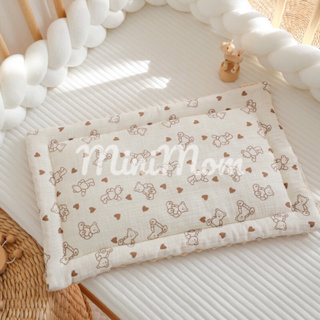 Gối lót đầu sơ sinh xô muslin nhung hạt đậu cho bé sơ sinh MiniMom