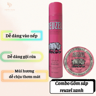 Combo gôm sáp wax vuốt tóc tạo kiểu Reuzel cho nam g, gôm sáp lợn hồng cho nam