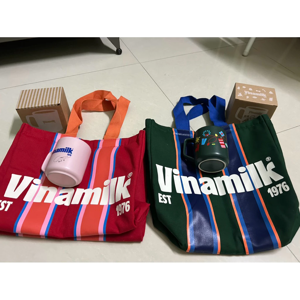 Túi vải quà tặng Vinamilk - Combo 2 túi vải tote canvas Vinamilk