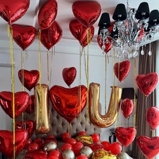 Bong Bóng Hình Trái Tim Màu Đỏ Kích Thước 18 / 36Inch Dùng Trang Trí Tiệc Cưới, Valentines