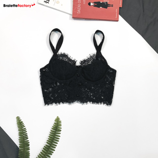 Áo lót ren croptop có sẵn gọng, mút lót, mặc đi biển và dạo phố, áo bra ren quai lụa BraletteFactory,