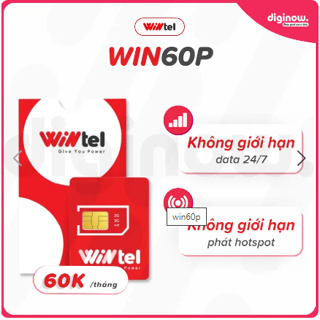 SIM WINTEL Win60P DÙNG KHÔNG GIỚI HẠN , Sim VINAPHONE gọi Miễn phí Sim Wintel 4G VINAPHONE