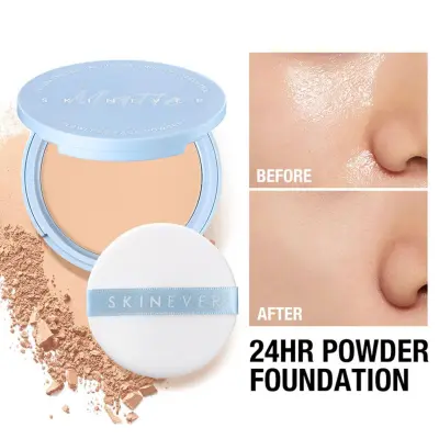 Skinever 3 màu phấn lì phấn trang điểm không thấm nước sáng tông mồ điểm bột mịn không ánh tự lâu thấm trang da dài nhiên hôi và A7Q3