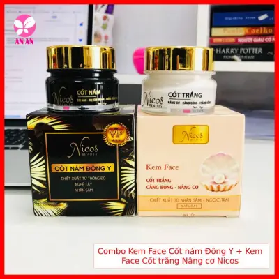 Combo 2 hộp Kem Face Cốt nám Đông Y Nicos và Kem Cốt trắng nâng cơ Nicos Beauty 10g - Mẫu mới 202