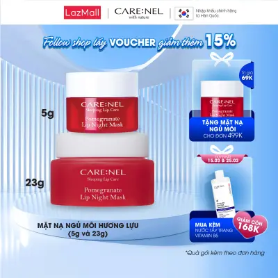 Mặt nạ ngủ môi tẩy tế bào chết môi dưỡng môi lựu đỏ CARENEL POMEGRANATE LIP NIGHT MASK 5g, 23g