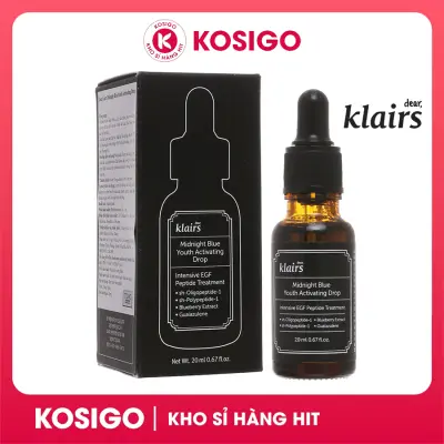 Tinh chất dưỡng da Dear Klairs Midnight Blue Youth Activating Drop 20ml giảm viêm, tái tạo da mụn, tăng sinh collagen trẻ hoá da