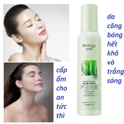 xịt khoáng lô hội, cấp ẩm, LÀM DỊU DA, xóa nhăn tức thì, da căng bóng chống lão hóa da vĩnh viễn 150ml BIOAQUA