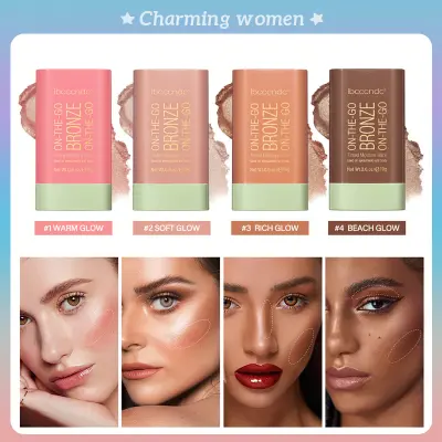khuôn mặt long lanh thỏi tạo khối Bronzer bóng Highlighter che khuyết điểm bền lâu phát sáng cơ thể Highlighter mặt làm sáng mỹ phẩm