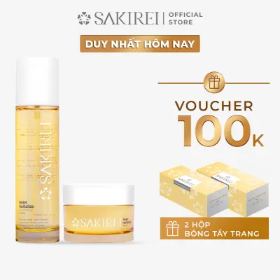 Combo Xịt NMN, HA & Kem tế bào gốc NMN phục hồi da Sakirei NMN Revitalize từ Nhật Bản