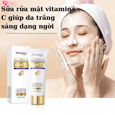 Sữa Rửa Mặt Vitamin C Giúp Da Trắng Sáng Dạng Ngời, Ngăn Ngừa Mụn Làm Sạch Sâu Loại Bỏ Dầu Nhờn