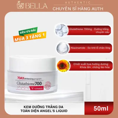 Kem Dưỡng 7Day Glutathione 700 V-Cream Dưỡng Trắng Da, Cấp Ẩm, Làm Mờ Thâm nám, Giúp Đều Màu Da 50g