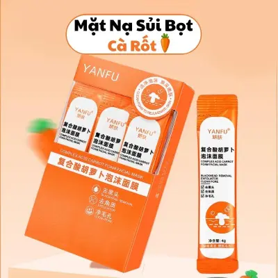 Mặt nạ cà rốt sủi bọt thải độc sáng da sạch mụn, mặt nạ thải độc cà rốt kiềm dầu dưỡng da cấp ẩm