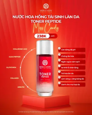 Nước Hoa Hồng Tái Sinh Làn Da, Giúp Cấp Ẩm, Khóa Ẩm, Làm Sáng Da Toner Peptide MISS CANDY 120ml - Gia Tuệ House