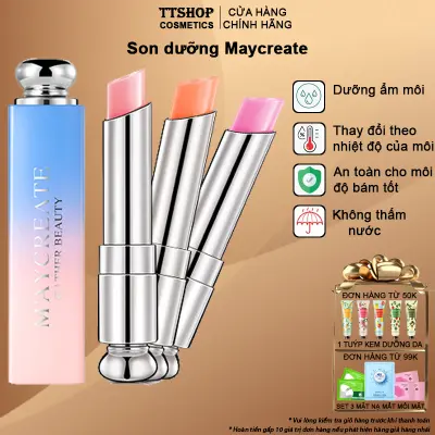 Son dưỡng ẩm môi Maycreate đổi màu theo nhiệt độ môi lâu trôi chống thấm nước TT25