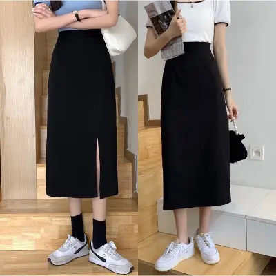 Chân Váy MIDI Xẻ Tà Dài Cực Xinh TVKOT88 / Chân Váy Chữ A Dáng Dài Xẻ Đùi Phong Cách Sang Trọng