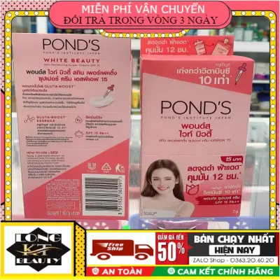 Hàng Thái Hộp 6 Gói Kem Dưỡng Da Ponds Thái  Công thức dưỡng trắng GenActiv hoạt động tích cực từ sâu bên trong , làm giảm quá trình hình thành hắc sắc tố - Kem dưỡng da ponds Thái Lan