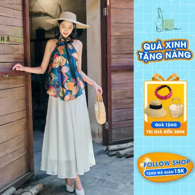 Set áo yếm nữ lụa Latin sexy quyến rũ mùa hè - Áo yếm lụa Chân váy dài đi biển thoáng mát Nhà Lụa YL012