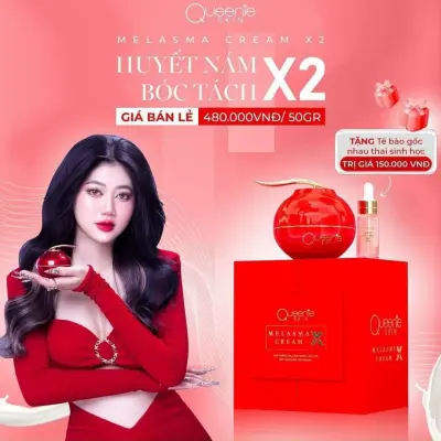 KEM FACE NÁM-TÀN NHANG QUEENIE SKIN CHÍNH HÃNG HUYẾT NÁM MỚI X2 BÓC TÁCH CÔNG DỤNG VƯỢT TRỘI NÁM THÔNG THƯỜNG tặng sirum nám