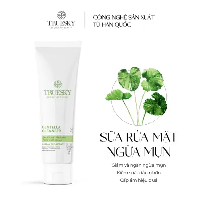 Gel rửa mặt ngăn ngừa mụn chiết xuất rau má Truesky Centella Cleanser 50g
