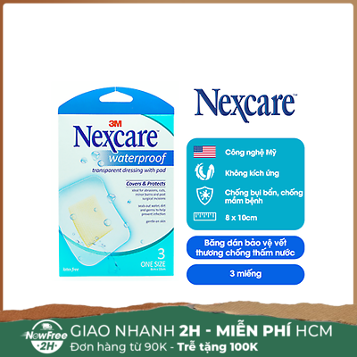 Băng Dán Bảo Vệ Vết Thương Nexcare Chống Thấm Nước 3 Miếng