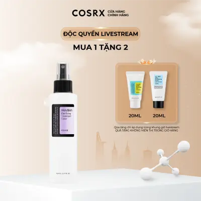 Nước hoa hồng giảm mụn tẩy tế bào chết làm sáng da COSRX AHA/BHA Clarifying Treatment Toner 150ml