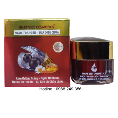 KEM TRẮNG DA NGỪA NHĂN LÃO HÓA SE KHÍT LỖ CHÂN LÔNG NGỌC TRAI ĐEN - SỮA ONG CHÚA V14 NHẬT VIỆT COSMETICS 13G - 20G