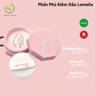 Phấn phủ kiềm dầu Makeup Powder Lameila làm sáng da che phủ tự nhiên vỏ hồng dễ thương Tayoka TK-53