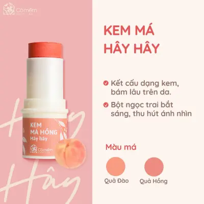 Kem má hồng Hây Hây màu 01 tmscf cam đào