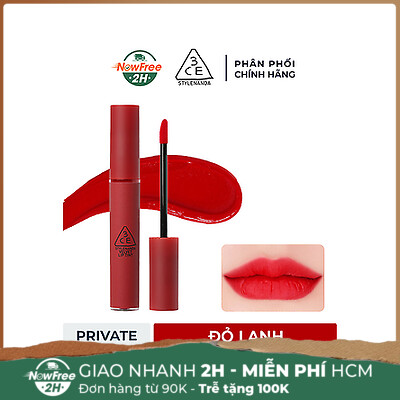 Son Kem Lì 3CE Mịn Màng Như Nhung Private - Đỏ Lạnh 4g