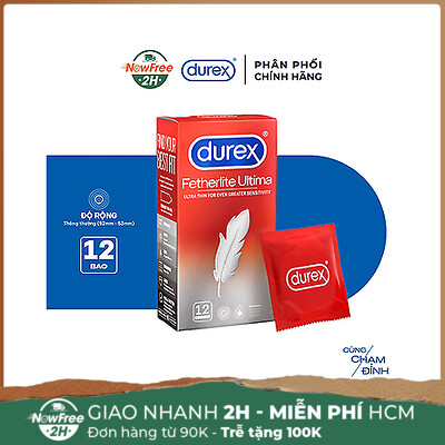 Bao Cao Su Durex Fetherlite Ultima Siêu Mỏng Size 52mm (Hộp 12)