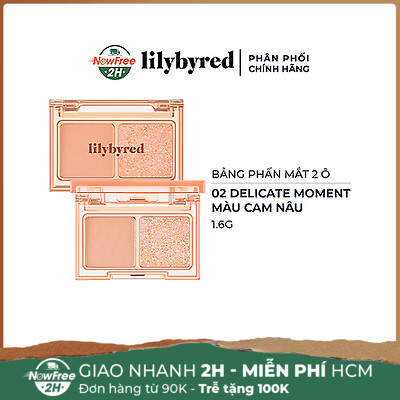 Bảng Phấn Mắt Lilybyred 2 Ô Màu 02 Delicate Moment 1.6g