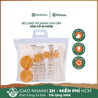 Bộ Chiết Mỹ Phẩm Hotosu Vân Gỗ (8 Món)
