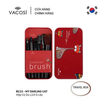 Hộp Cọ Du Lịch Vacosi My Darling 6 Cây BC23 (Màu Đỏ) - Ảnh 2
