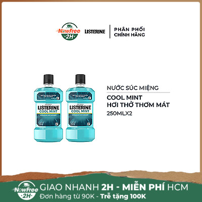 Nước Súc Miệng Listerine Hơi Thở Thơm Mát 250mlx2
