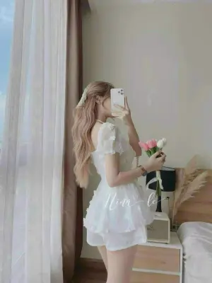 SIÊU SALE SÉT XỐP THIẾT KẾ ÁO TAY NGẮN CỘT DÂY SAU LƯNG PHỐI QUẦN ĐÙI XINH XẮN KHI ĐI CHƠI UP