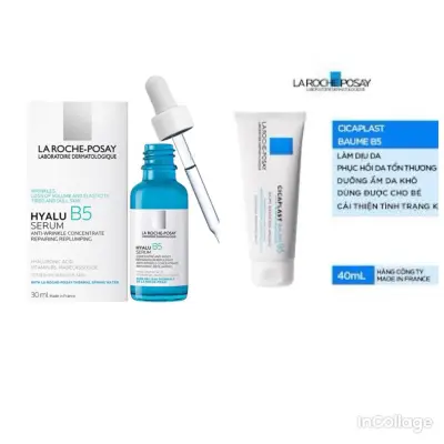 Combo phục hồi Serum B5 & Kem Dưỡng Da Laroche posay B5
