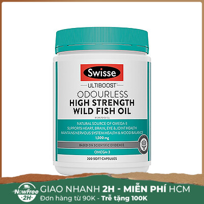 Viên Uống Dầu Cá Swisse Liều Cao Không Mùi 1500mg 200 Viên