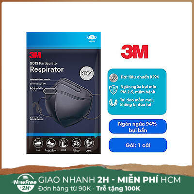 Khẩu Trang 3M Đạt Chuẩn KF94, Ngăn Bụi Mịn Màu Đen 1 Cái