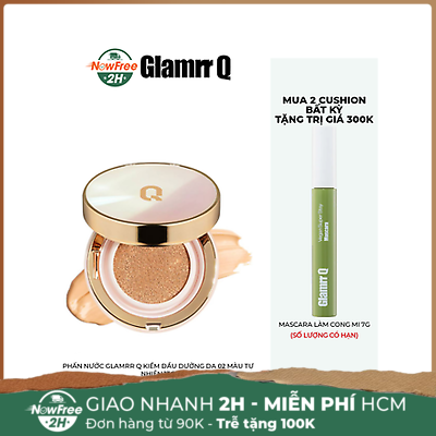 Phấn Nước Glamrr Q Kiềm Dầu Dưỡng Da 02 Màu Tự Nhiên 13g