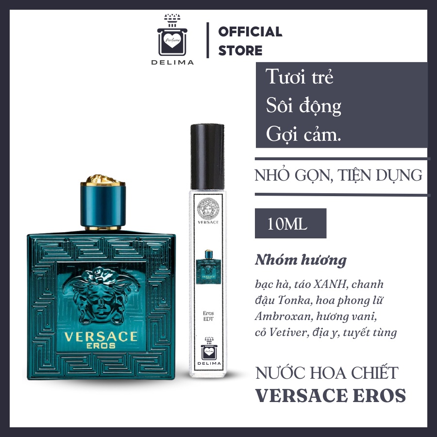 Nước hoa nam Versace Eros chiết 10ml chính hãng - Delimaperfume