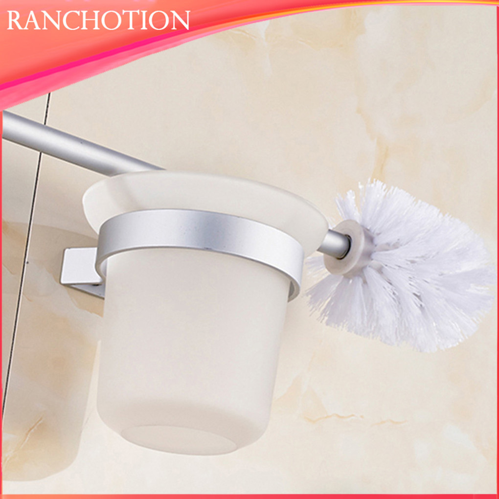 1 / 2 Chống Đục Lỗ Treo Tường Vệ Sinh Nhôm Tay Cầm Làm Sạch Caddy Bàn Chải Giá Đỡ Cốc Phòng Tắm Kính Dụng Cụ