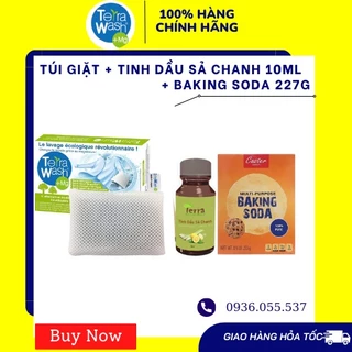Combo Túi giặt Terra Wash +Mg Nhật Bản - Túi giặt thông minh, không hoá chất, thay thế xà phòng