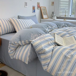 aw0Bộ Bốn Chiếc 100% Cotton Đơn Giản100Vỏ Chăn Ga Trải Giường 100% Cotton180x220Bộ Chăn Ga Gối Đệm Ba Mảnh
