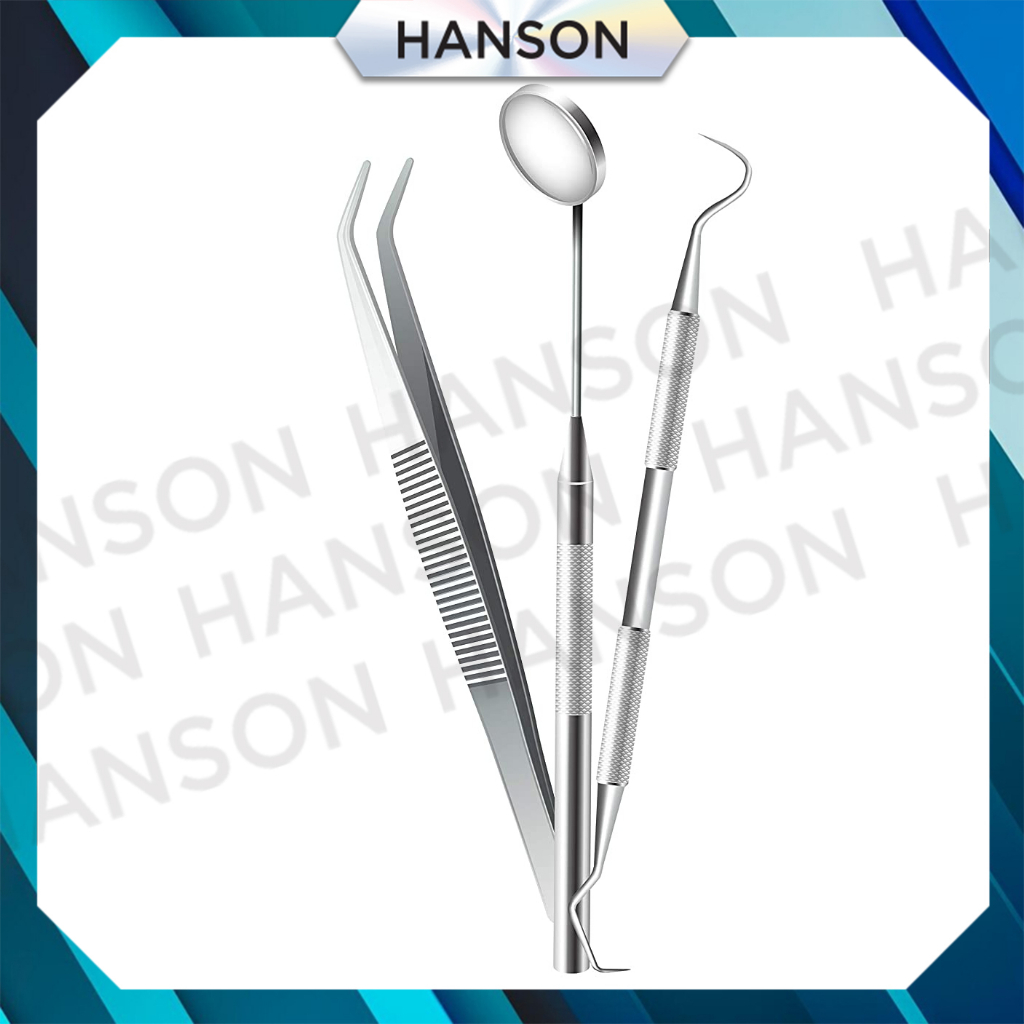 Bộ 3 Dụng Cụ Nha Khoa Làm Sạch Cao Răng Tại Nhà bằng thép không gỉ Hanson - Có bán lẻ từng dụng cụ 9