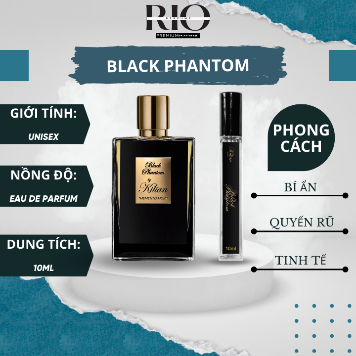 Nước hoa nam Kilian Black Phantom chiết 10ml mini chính hãng bí ẩn, quyến rũ, tinh tế - rio.cop