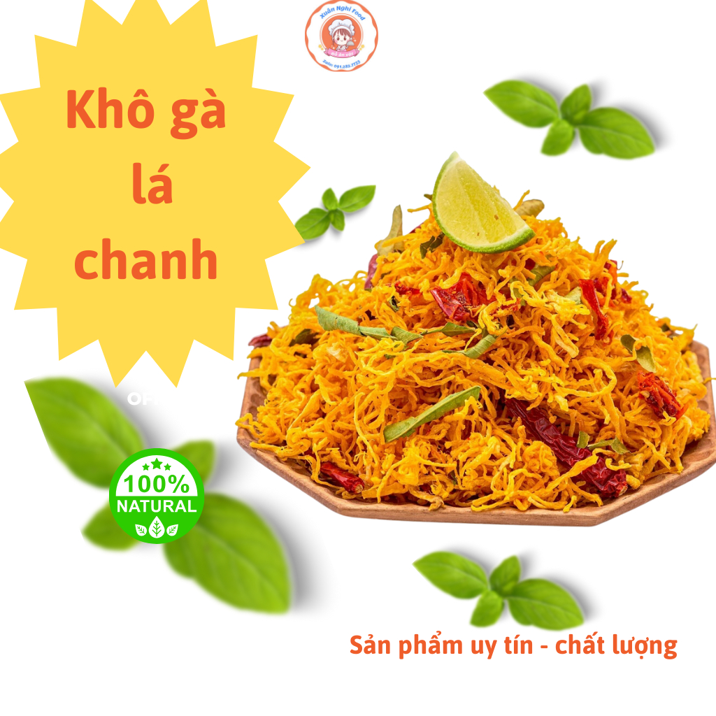Khô gà lá chanh thơm ngon, đậm vị - 100% thịt gà tươi - 300g, 500g